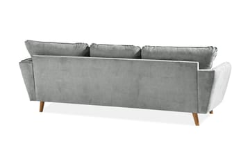 Trend Lyx 3-seters Høyrevendt L-formet Sjeselongsofa i Stoff - Grå - Møbler - Sofaer - Sofaer med sjeselong - 4 seters sofa med divan