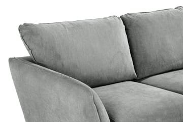 Trend Lyx 3-seters Høyrevendt L-formet Sjeselongsofa i Stoff - Grå - Møbler - Sofaer - Sofaer med sjeselong - 4 seters sofa med divan