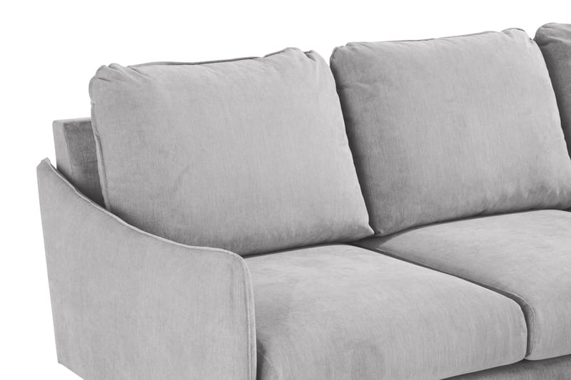 Trend Lyx 3-seters Høyrevendt L-formet Sjeselongsofa i Stoff - Lys grå - Møbler - Sofaer - Sofaer med sjeselong - 4 seters sofa med divan