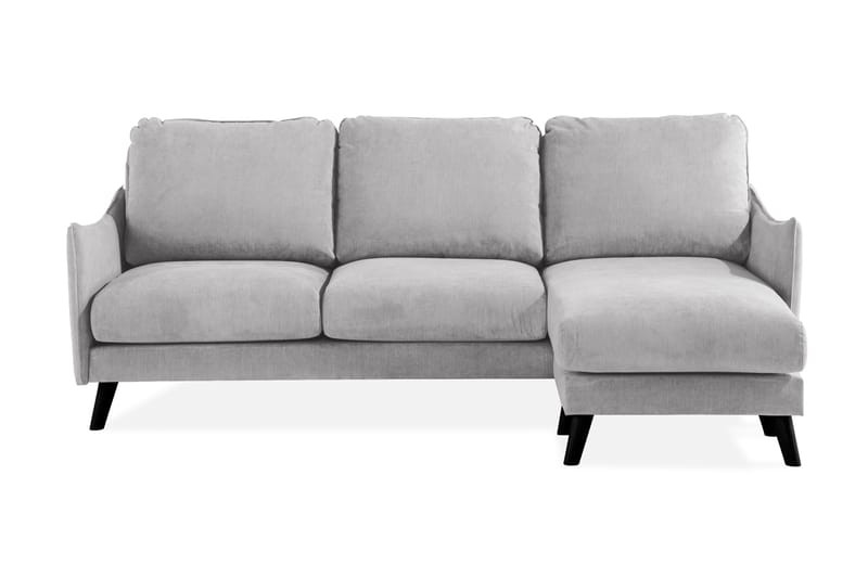 Trend Lyx 3-seters Høyrevendt L-formet Sjeselongsofa i Stoff - Lys grå - Møbler - Sofaer - Sofaer med sjeselong - 4 seters sofa med divan