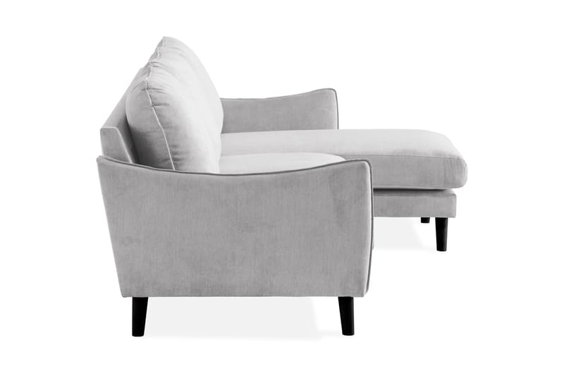 Trend Lyx 3-seters Høyrevendt L-formet Sjeselongsofa i Stoff - Lys grå - Møbler - Sofaer - Sofaer med sjeselong - 4 seters sofa med divan