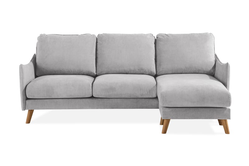 Trend Lyx 3-seters Høyrevendt L-formet Sjeselongsofa i Stoff - Lys grå - Møbler - Sofaer - Sofaer med sjeselong - 4 seters sofa med divan