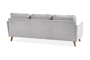 Trend Lyx 3-seters Høyrevendt L-formet Sjeselongsofa i Stoff - Lys grå - Møbler - Sofaer - Sofaer med sjeselong - 4 seters sofa med divan