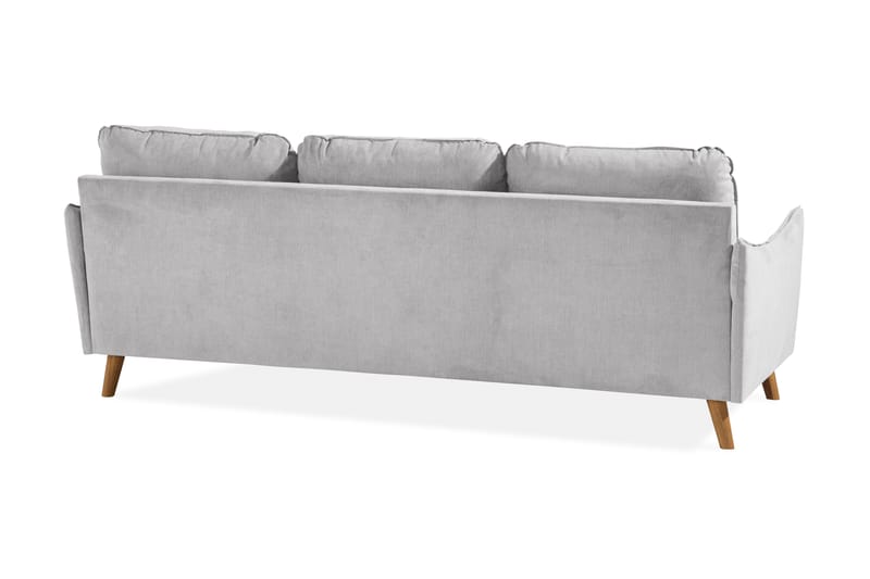 Trend Lyx 3-seters Høyrevendt L-formet Sjeselongsofa i Stoff - Lys grå - Møbler - Sofaer - Sofaer med sjeselong - 4 seters sofa med divan