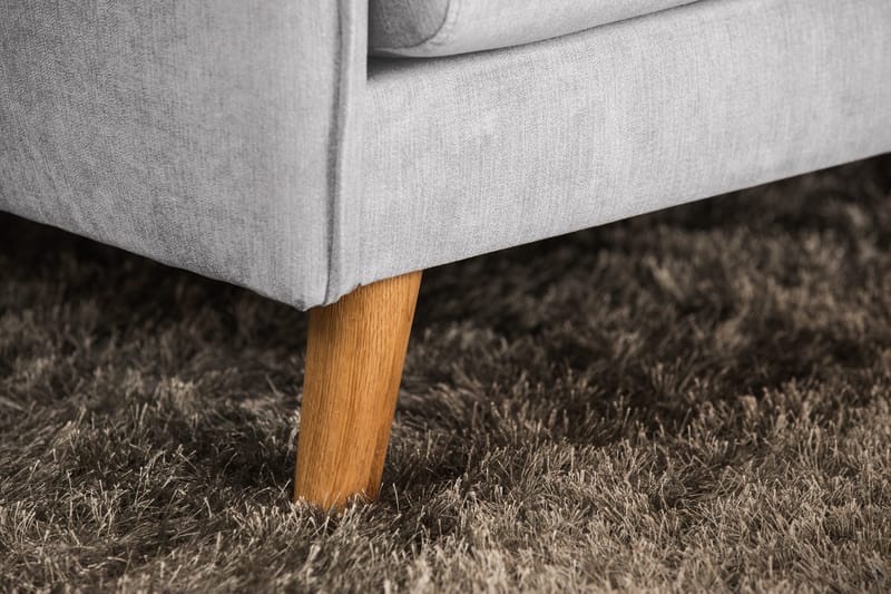 Trend Lyx 3-seters Høyrevendt L-formet Sjeselongsofa i Stoff - Lys grå - Møbler - Sofaer - Sofaer med sjeselong - 4 seters sofa med divan