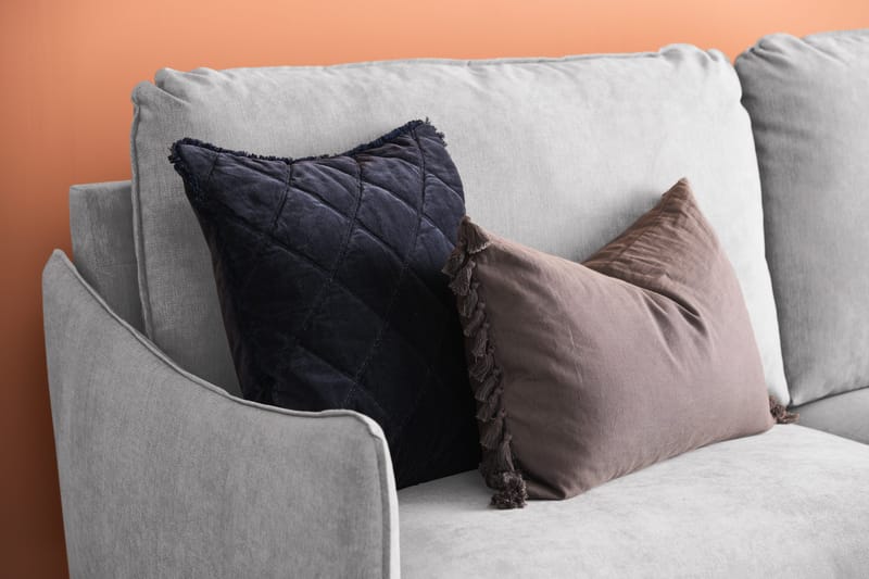 Trend Lyx 3-seters Høyrevendt L-formet Sjeselongsofa i Stoff - Lys grå - Møbler - Sofaer - Sofaer med sjeselong - 4 seters sofa med divan