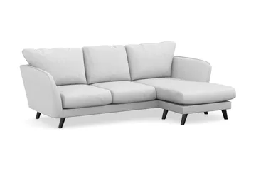 Trend Lyx 3-seters Høyrevendt L-formet Sjeselongsofa i Stoff - Lysegrå - Møbler - Sofaer - Sofaer med sjeselong - 4 seters sofa med divan