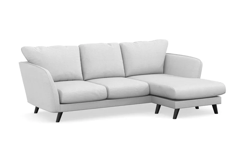Trend Lyx 3-seters Høyrevendt L-formet Sjeselongsofa i Stoff - Lysegrå - Møbler - Sofaer - Sofaer med sjeselong - 4 seters sofa med divan
