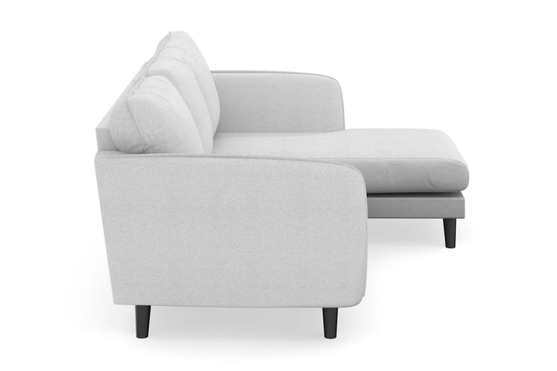 Trend Lyx 3-seters Høyrevendt L-formet Sjeselongsofa i Stoff - Lysegrå - Møbler - Sofaer - Sofaer med sjeselong - 4 seters sofa med divan
