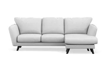 Trend Lyx 3-seters Høyrevendt L-formet Sjeselongsofa i Stoff - Lysegrå - Møbler - Sofaer - Sofaer med sjeselong - 4 seters sofa med divan