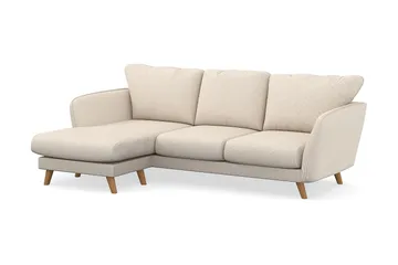 Trend Lyx 3-seters Venstrevendt L-formet Sjeselongsofa i Manchester - Beige - Møbler - Sofaer - Sofaer med sjeselong - 4 seters sofa med divan
