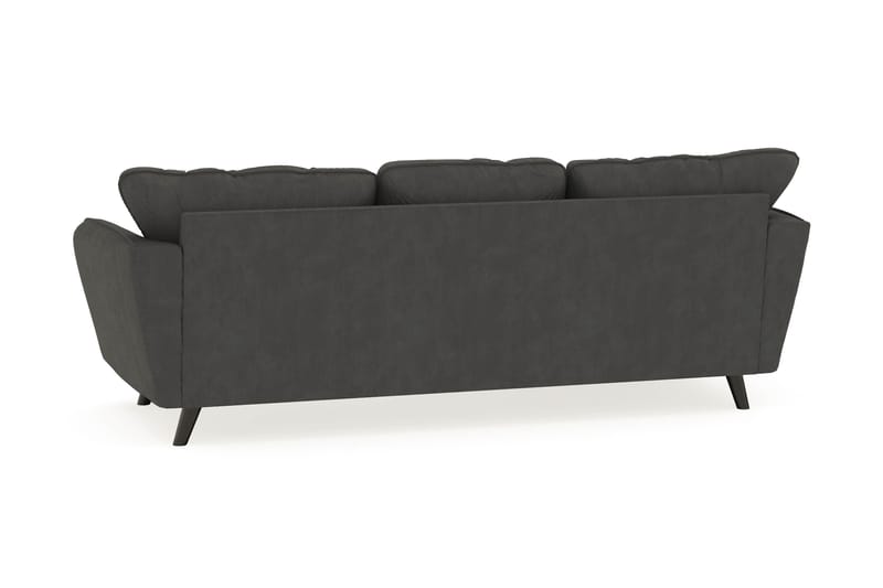 Trend Lyx 3-seters Venstrevendt L-formet Sjeselongsofa i Manchester - Mørkegrå - Møbler - Sofaer - Sofaer med sjeselong - 4 seters sofa med divan