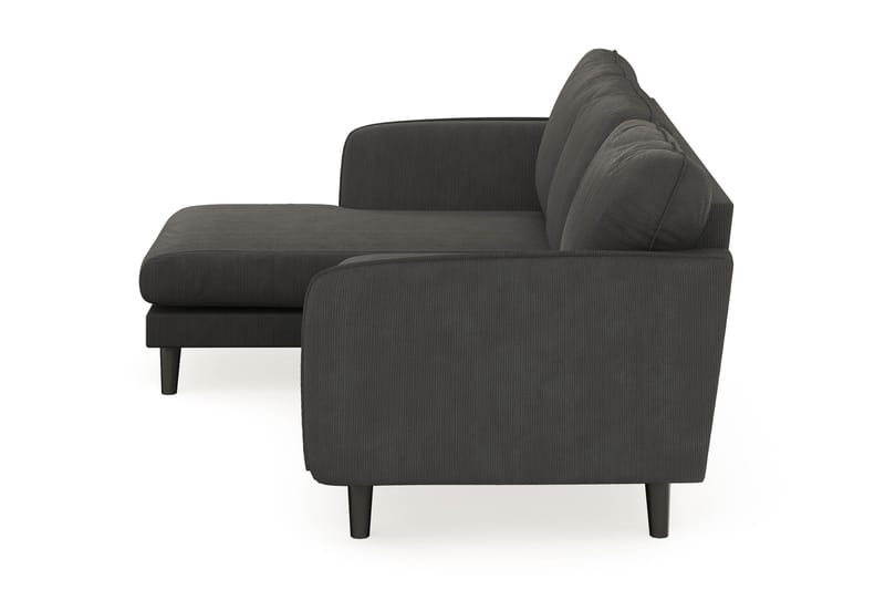 Trend Lyx 3-seters Venstrevendt L-formet Sjeselongsofa i Manchester - Mørkegrå - Møbler - Sofaer - Sofaer med sjeselong - 4 seters sofa med divan