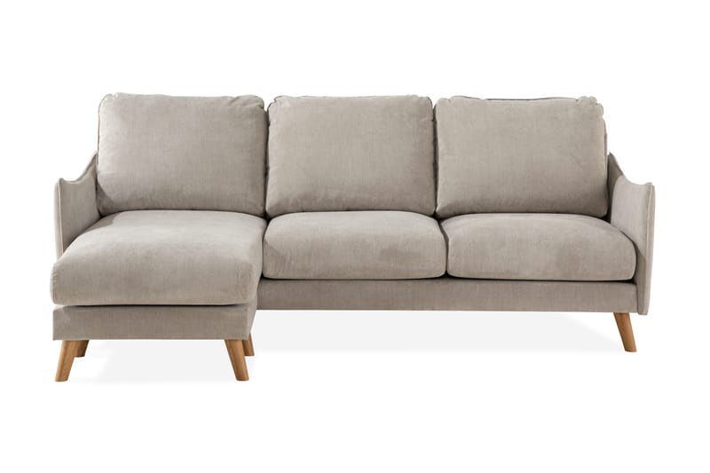 Trend Lyx 3-seters Venstrevendt L-formet Sjeselongsofa i Stoff, Beige