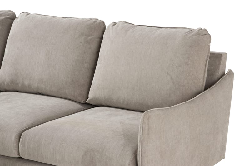 Trend Lyx 3-seters Venstrevendt L-formet Sjeselongsofa i Stoff - Beige - Møbler - Sofaer - Sofaer med sjeselong - 4 seters sofa med divan
