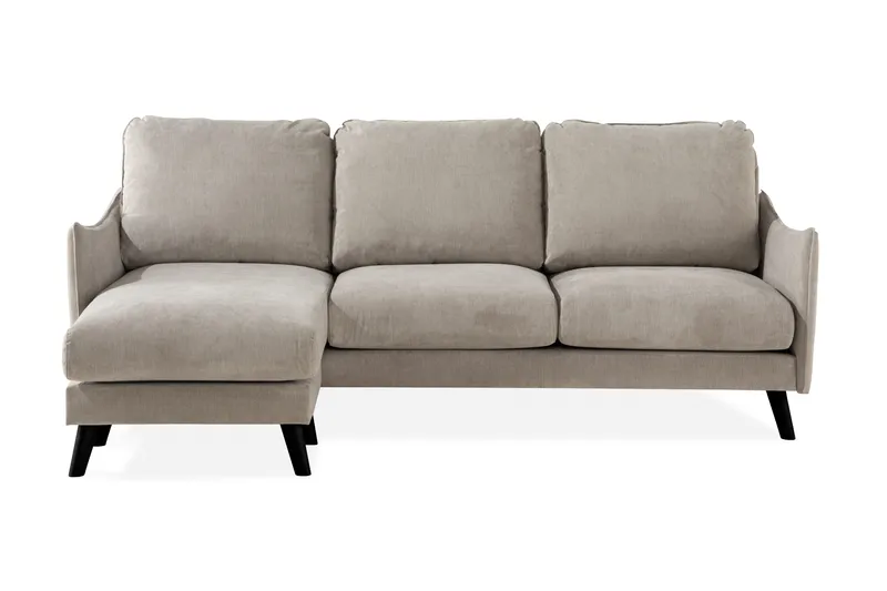 Trend Lyx 3-seters Venstrevendt L-formet Sjeselongsofa i Stoff, Beige