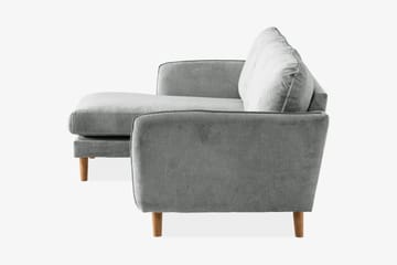 Trend Lyx 3-seters Venstrevendt L-formet Sjeselongsofa i Stoff - Grå - Møbler - Sofaer - Sofaer med sjeselong - 4 seters sofa med divan