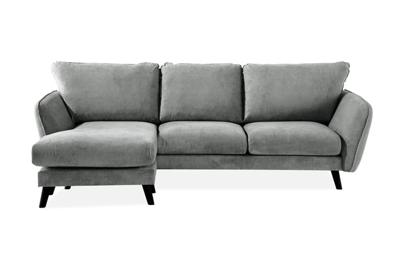 Trend Lyx 3-seters Venstrevendt L-formet Sjeselongsofa i Stoff - Grå - Møbler - Sofaer - Sofaer med sjeselong - 4 seters sofa med divan