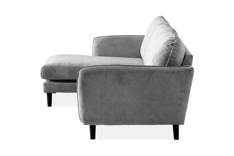Trend Lyx 3-seters Venstrevendt L-formet Sjeselongsofa i Stoff - Grå - Møbler - Sofaer - Sofaer med sjeselong - 4 seters sofa med divan
