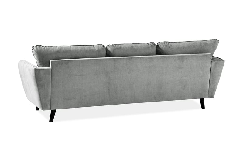 Trend Lyx 3-seters Venstrevendt L-formet Sjeselongsofa i Stoff - Grå - Møbler - Sofaer - Sofaer med sjeselong - 4 seters sofa med divan
