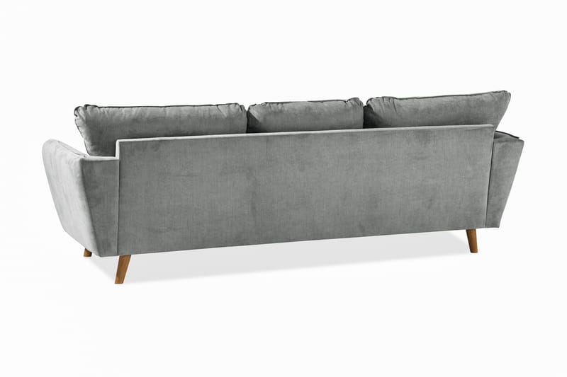 Trend Lyx 3-seters Venstrevendt L-formet Sjeselongsofa i Stoff - Grå - Møbler - Sofaer - Sofaer med sjeselong - 4 seters sofa med divan