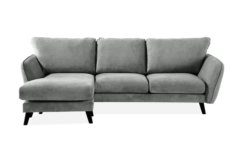Trend Lyx 3-seters Venstrevendt L-formet Sjeselongsofa i Stoff - Grå - Møbler - Sofaer - Sofaer med sjeselong - 4 seters sofa med divan