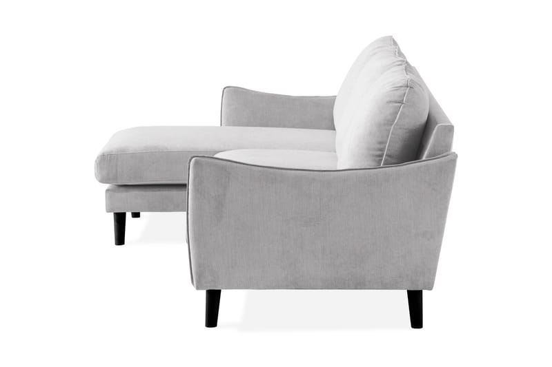 Trend Lyx 3-seters Venstrevendt L-formet Sjeselongsofa i Stoff - Lys grå - Møbler - Sofaer - Sofaer med sjeselong - 4 seters sofa med divan