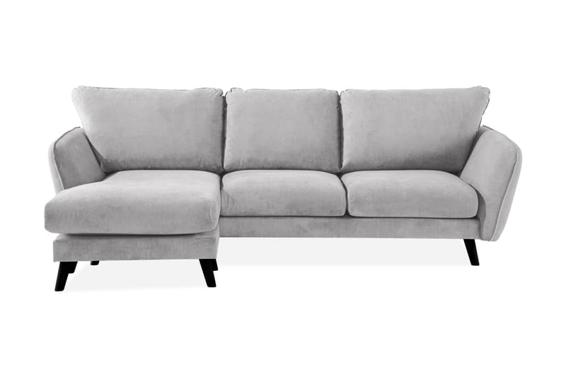 Trend Lyx 3-seters Venstrevendt L-formet Sjeselongsofa i Stoff, Lys grå