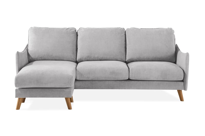 Trend Lyx 3-seters Venstrevendt L-formet Sjeselongsofa i Stoff - Lys grå - Møbler - Sofaer - Sofaer med sjeselong - 4 seters sofa med divan