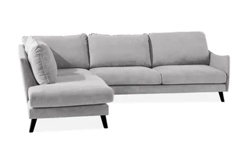 Trend Lyx 3-seters Venstrevendt L-formet Sjeselongsofa i Stoff - Lys grå - Møbler - Sofaer - Sofaer med sjeselong - 4 seters sofa med divan