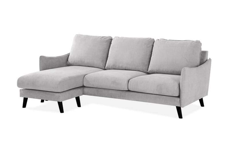 Trend Lyx 3-seters Venstrevendt L-formet Sjeselongsofa i Stoff - Lys grå - Møbler - Sofaer - Sofaer med sjeselong - 4 seters sofa med divan