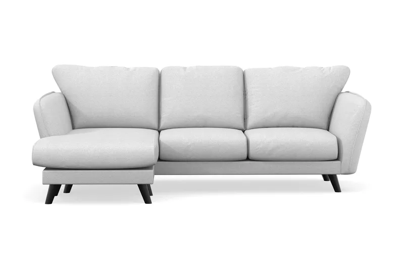 Trend Lyx 3-seters Venstrevendt L-formet Sjeselongsofa i Stoff, Lysegrå