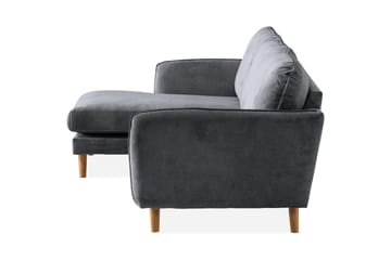 Trend Lyx 3-seters Venstrevendt L-formet Sjeselongsofa i Stoff - Mørk grå - Møbler - Sofaer - Sofaer med sjeselong - 4 seters sofa med divan