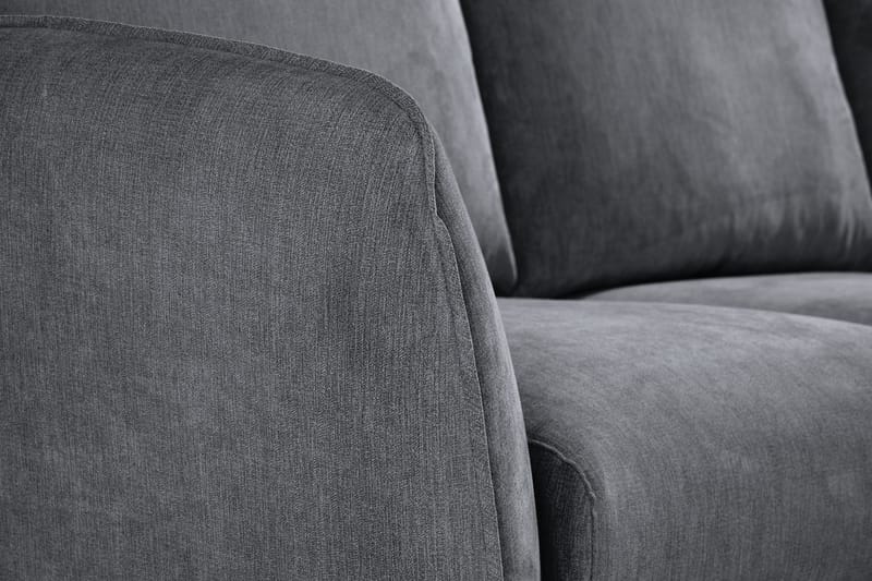 Trend Lyx 3-seters Venstrevendt L-formet Sjeselongsofa i Stoff - Mørk grå - Møbler - Sofaer - Sofaer med sjeselong - 4 seters sofa med divan