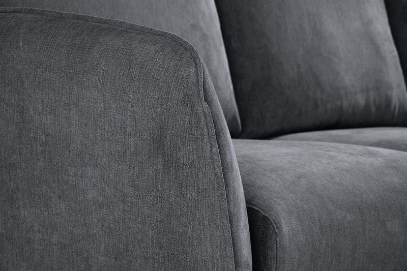 Trend Lyx 3-seters Venstrevendt L-formet Sjeselongsofa i Stoff - Mørk grå - Møbler - Sofaer - Sofaer med sjeselong - 4 seters sofa med divan