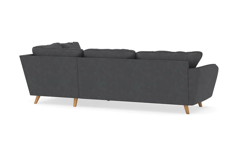 Trend Lyx 4-seters Høyrevendt L-formet Sjeselongsofa i Manchester - Mørk grå - Møbler - Sofaer - Sofaer med sjeselong - 4 seters sofa med divan