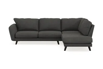 Trend Lyx 4-seters Høyrevendt L-formet Sjeselongsofa i Manchester - Mørkegrå - Møbler - Sofaer - Sofaer med sjeselong - 4 seters sofa med divan