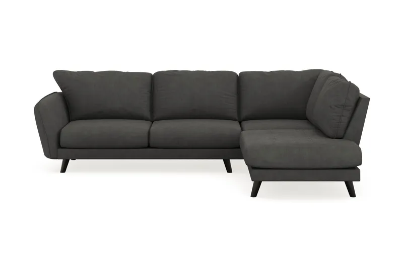 Trend Lyx 4-seters Høyrevendt L-formet Sjeselongsofa i Manchester, Mørkegrå