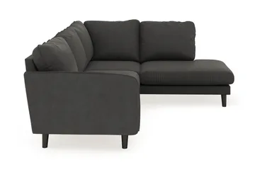 Trend Lyx 4-seters Høyrevendt L-formet Sjeselongsofa i Manchester - Mørkegrå - Møbler - Sofaer - Sofaer med sjeselong - 4 seters sofa med divan