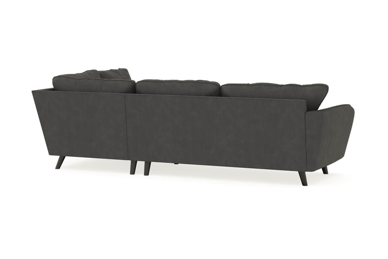 Trend Lyx 4-seters Høyrevendt L-formet Sjeselongsofa i Manchester - Mørkegrå - Møbler - Sofaer - Sofaer med sjeselong - 4 seters sofa med divan