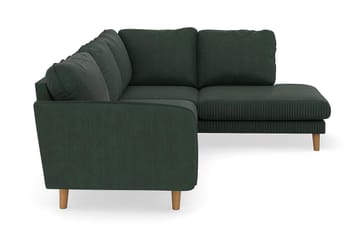 Trend Lyx 4-seters Høyrevendt L-formet Sjeselongsofa i Manchester - Mørkegrønn - Møbler - Sofaer - Sofaer med sjeselong - 4 seters sofa med divan