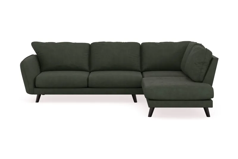 Trend Lyx 4-seters Høyrevendt L-formet Sjeselongsofa i Manchester, Mørkegrønn