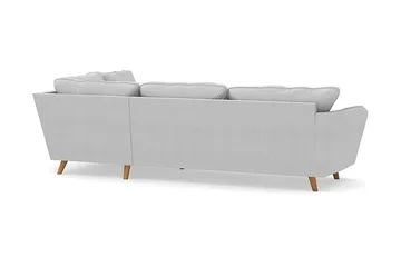 Trend Lyx 4-seters Høyrevendt L-formet Sjeselongsofa i Stoff - Lys grå - Møbler - Sofaer - Sofaer med sjeselong - 4 seters sofa med divan