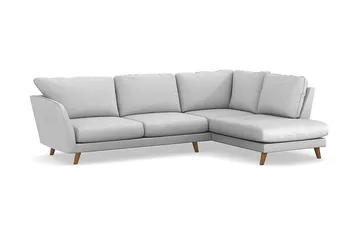 Trend Lyx 4-seters Høyrevendt L-formet Sjeselongsofa i Stoff - Lys grå - Møbler - Sofaer - Sofaer med sjeselong - 4 seters sofa med divan