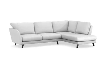 Trend Lyx 4-seters Høyrevendt L-formet Sjeselongsofa i Stoff - Lysegrå - Møbler - Sofaer - Sofaer med sjeselong - 4 seters sofa med divan