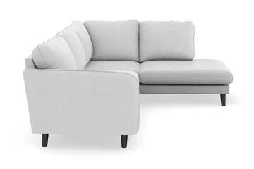 Trend Lyx 4-seters Høyrevendt L-formet Sjeselongsofa i Stoff - Lysegrå - Møbler - Sofaer - Sofaer med sjeselong - 4 seters sofa med divan