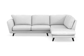 Trend Lyx 4-seters Høyrevendt L-formet Sjeselongsofa i Stoff - Lysegrå - Møbler - Sofaer - Sofaer med sjeselong - 4 seters sofa med divan