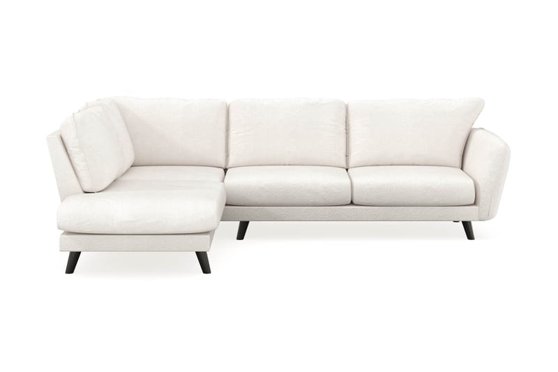 Trend Lyx 4-seters Venstrevendt L-formet Sjeselongsofa i Bouclé, Hvit
