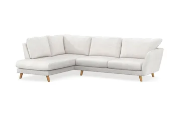 Trend Lyx 4-seters Venstrevendt L-formet Sjeselongsofa i Bouclé - Hvit - Møbler - Sofaer - Sofaer med sjeselong - 4 seters sofa med divan