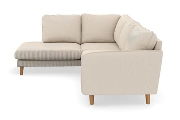 Trend Lyx 4-seters Venstrevendt L-formet Sjeselongsofa i Manchester - Beige - Møbler - Sofaer - Sofaer med sjeselong - 4 seters sofa med divan